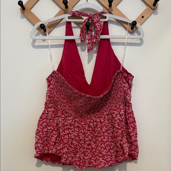 American Eagle Outfitters Red Floral Sleeveless Blouse - Picture 5 of 5